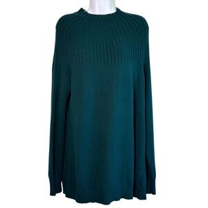 By Anthropologie Ribbed High Neck Sweater Green Size M Whimsigoth Granola Goblin